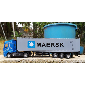 تریلی کانتینردار آبی مدل بنز آکتروس 1:50 Container Trailer Model Benz Actros_اسباب بازی
